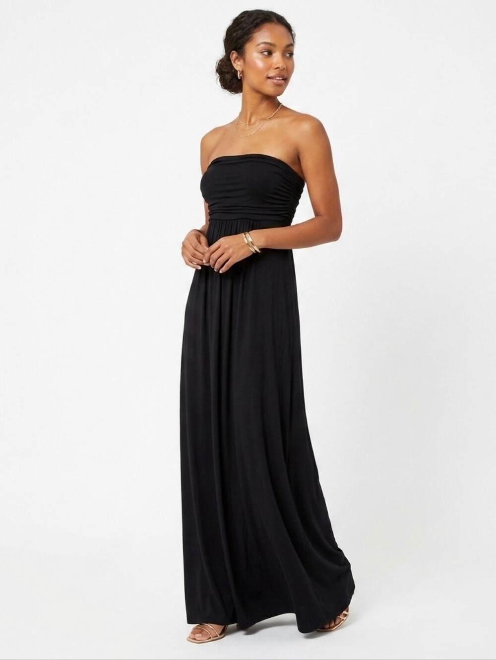 Strapless Black Maxi Dress